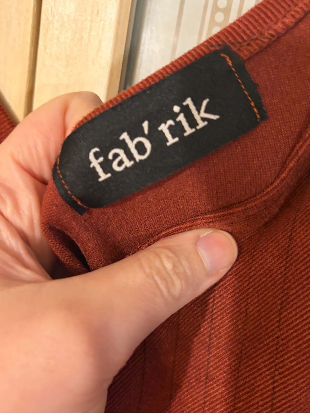 fab'rik Ribbed Rust-Tone Slip Dress - Picture 3 of 3